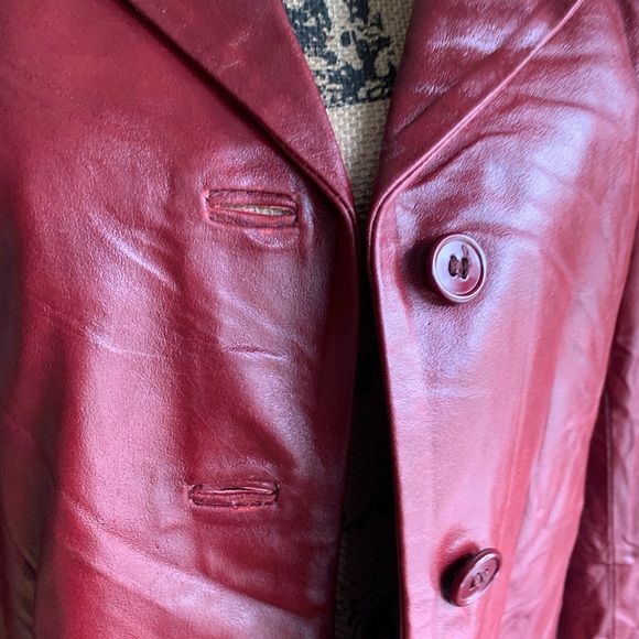 Authentic Vera Pelle burgundy jacket size L - Picture 6 of 14